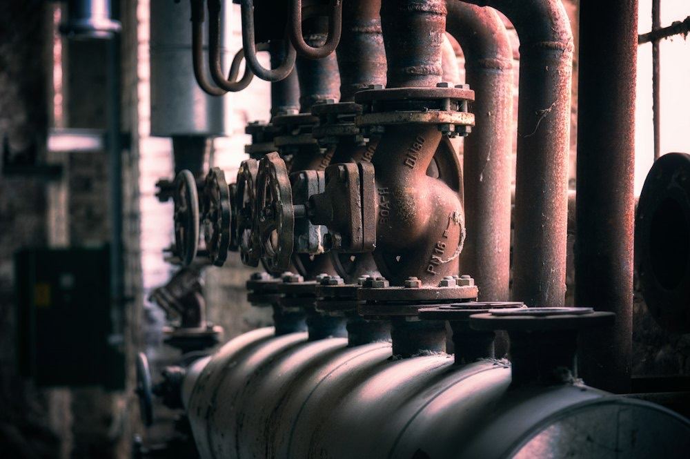 Copper water pipes of the kind that split when they freeze, repaired during frozen pipe repair