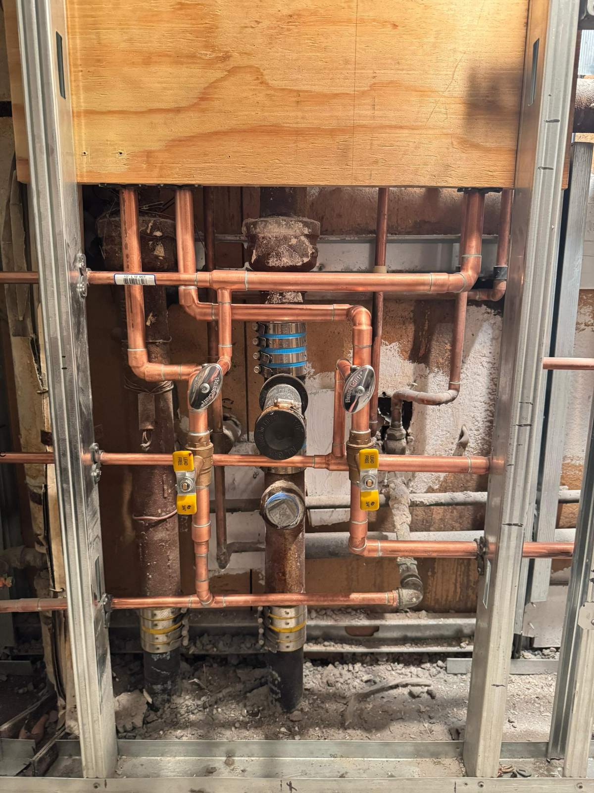 New copper repiping with isolating valves installed in a Westchester home